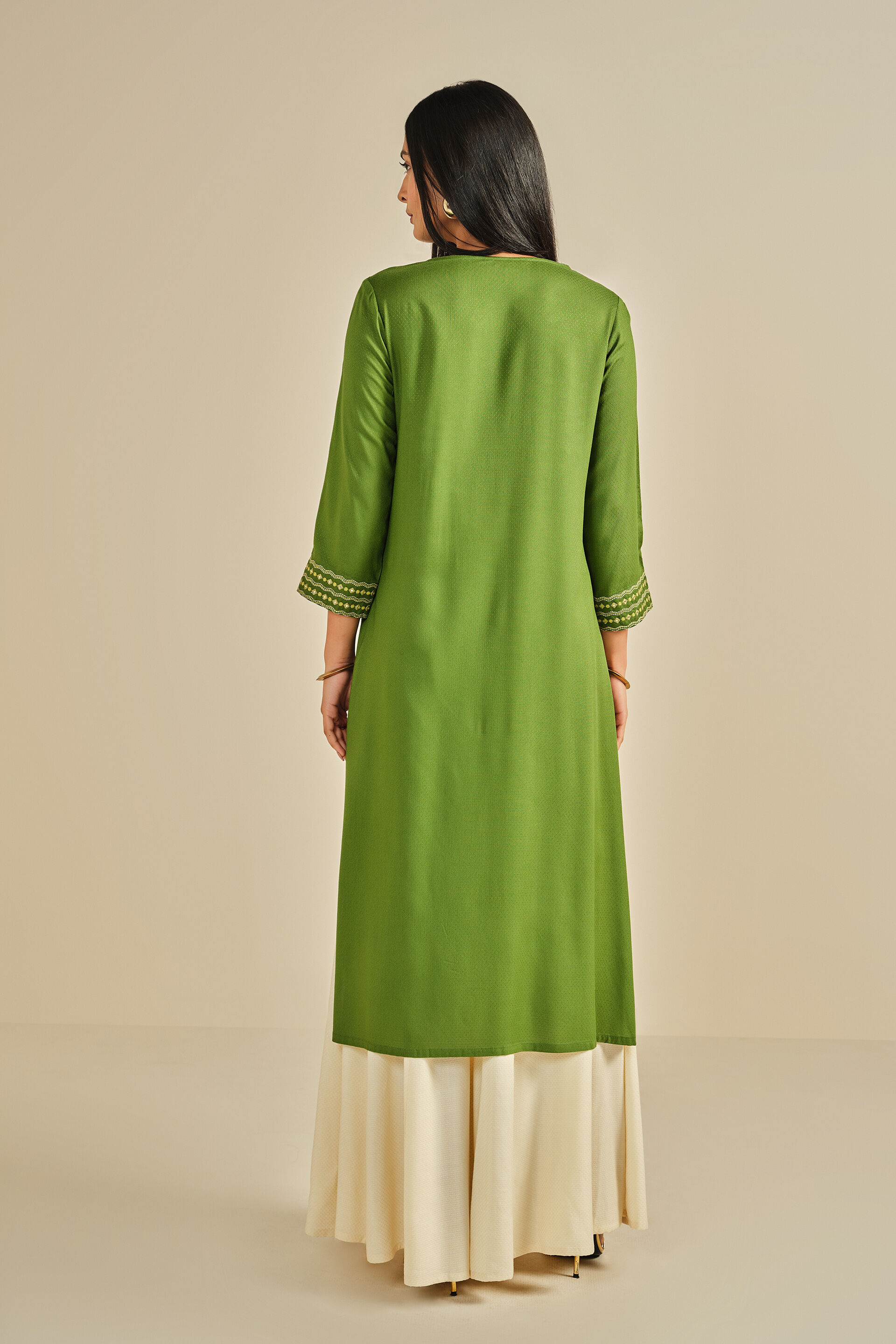 Mashooq Green Kurta, Green, image 5